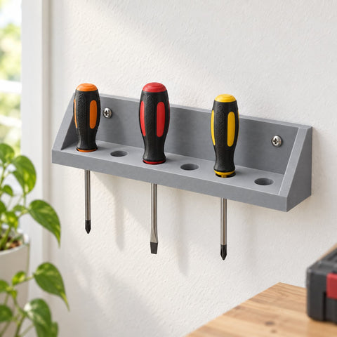Skrutrekkerholder for vegg i bruk – illustrasjon