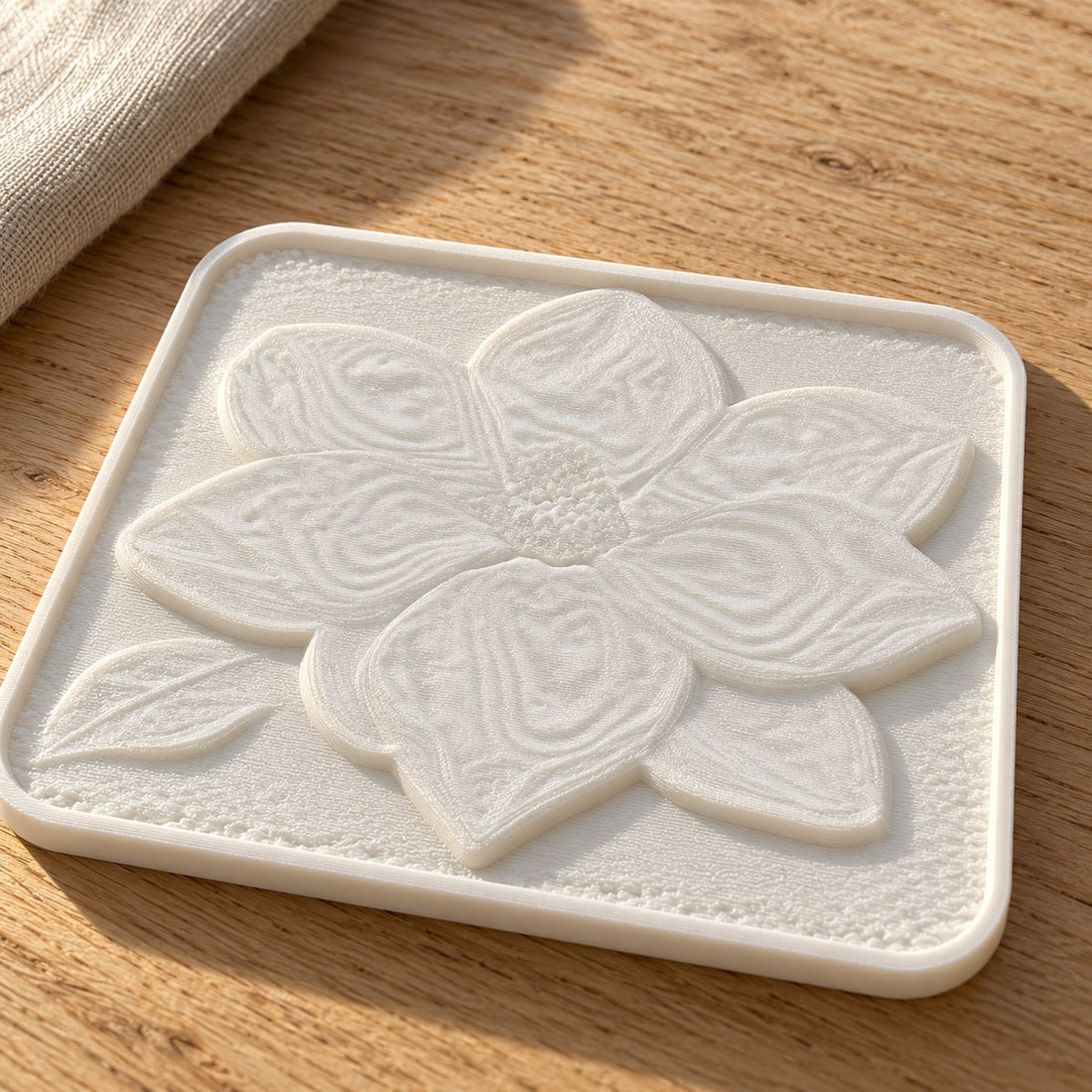 3D-printet fotorelieff med magnolia: avrundet – illustrasjon