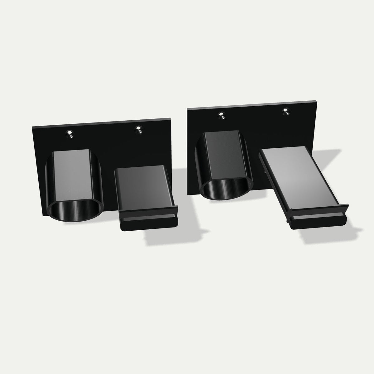 Type 2-holder med kabeloppheng – størrelser side om side