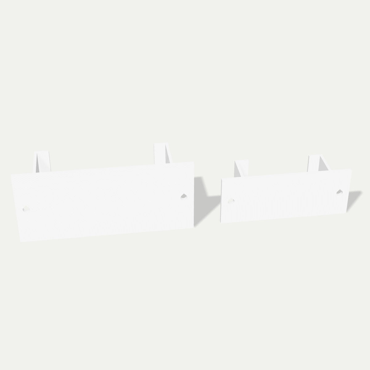 Veggholder for hub og bridge – i dine mål – størrelser side om side