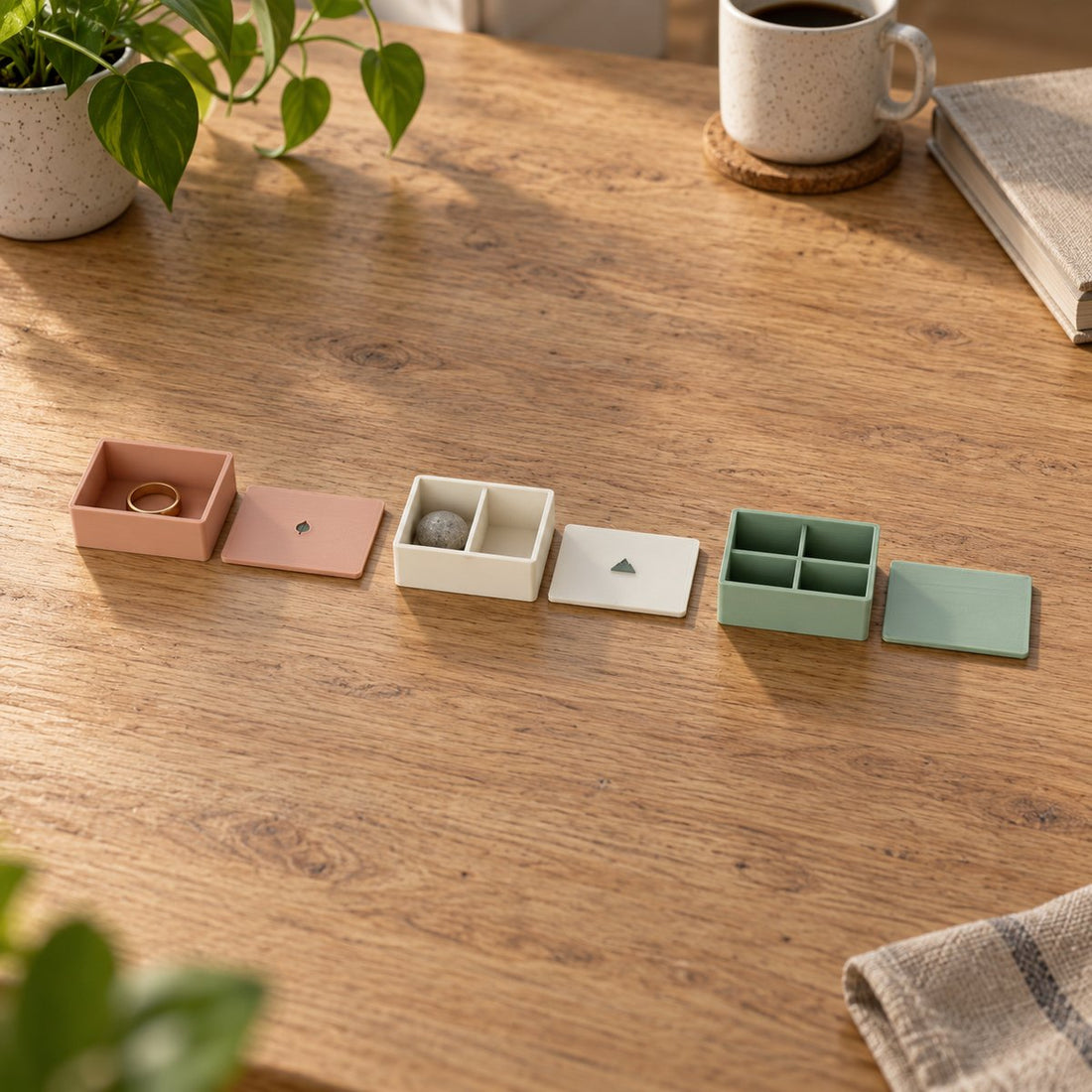 3D-printet skrin: blad, fjell, uten symbol – illustrasjon