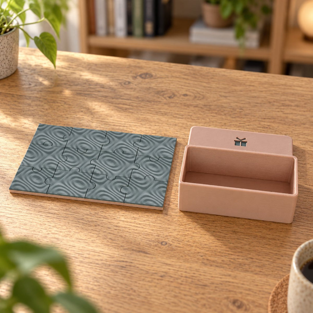3D-printet puslespill: 12 brikker, klassiske – illustrasjon