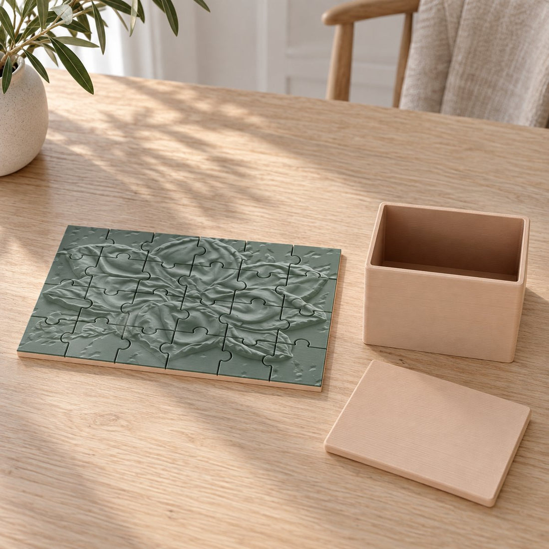 3D-printet puslespill: 24 brikker, klassiske – illustrasjon