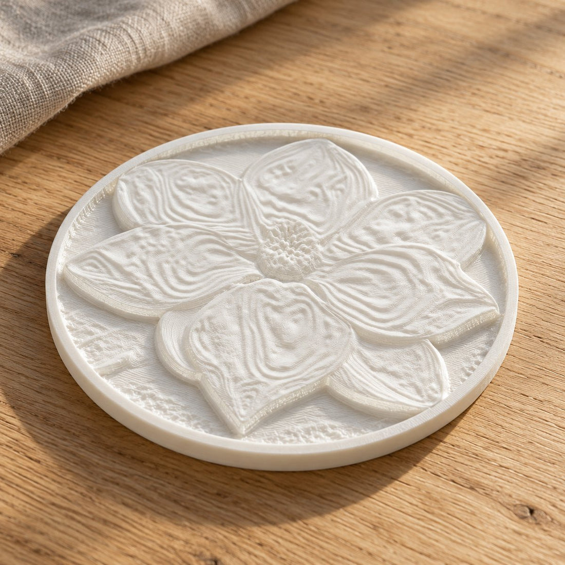 3D-printet fotorelieff med magnolia: sirkel – illustrasjon