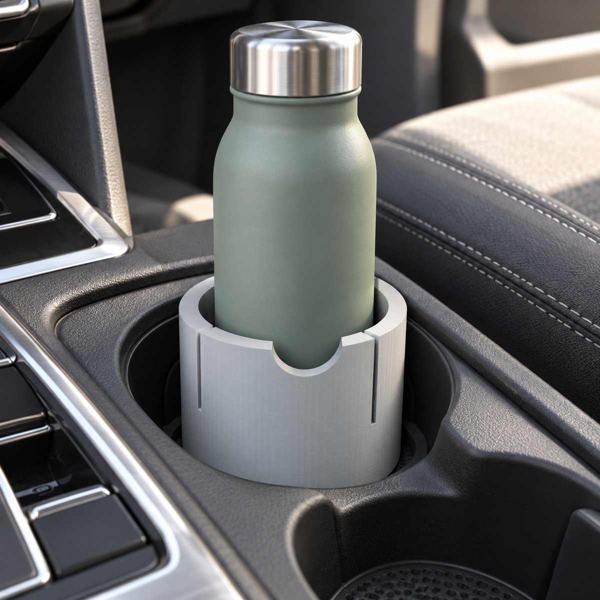 Koppholderinnsats som støtter en liten kaffekopp i bilen – illustrasjon