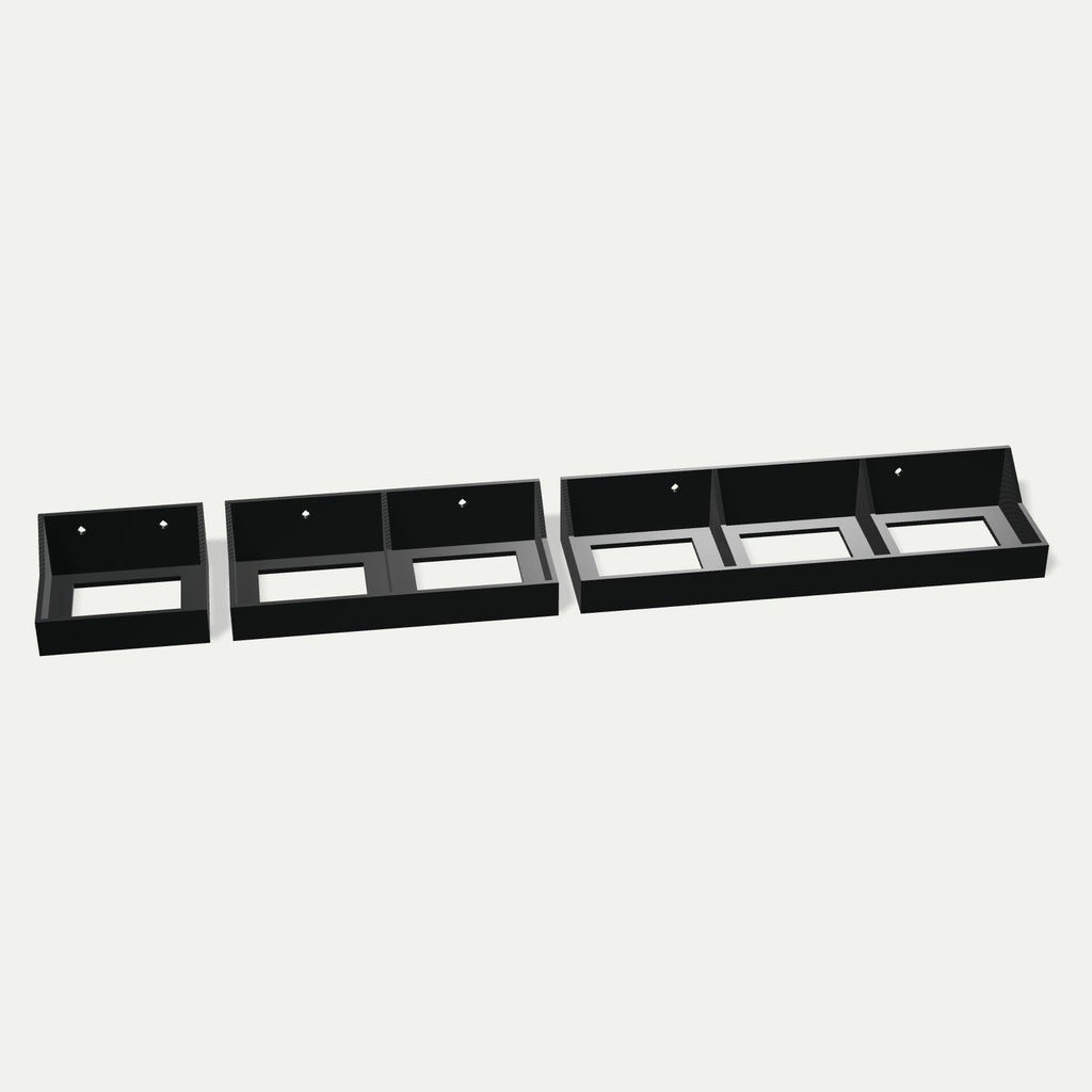 Batteriholder for 18 V-verktøybatterier – størrelser side om side
